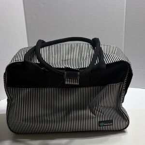 Black and White Striped Cat Carrier